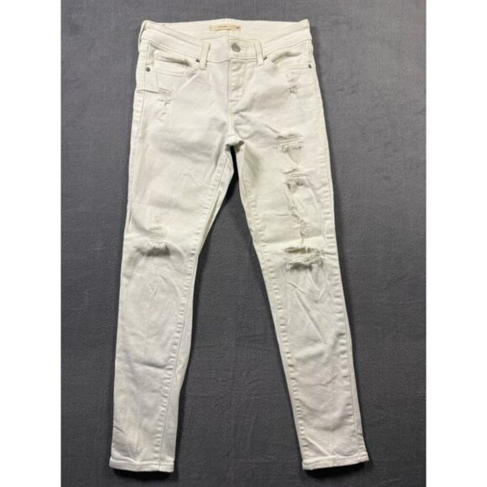 Levi's 711 Skinny White Denim Jeans Women's Size 26 High Rise